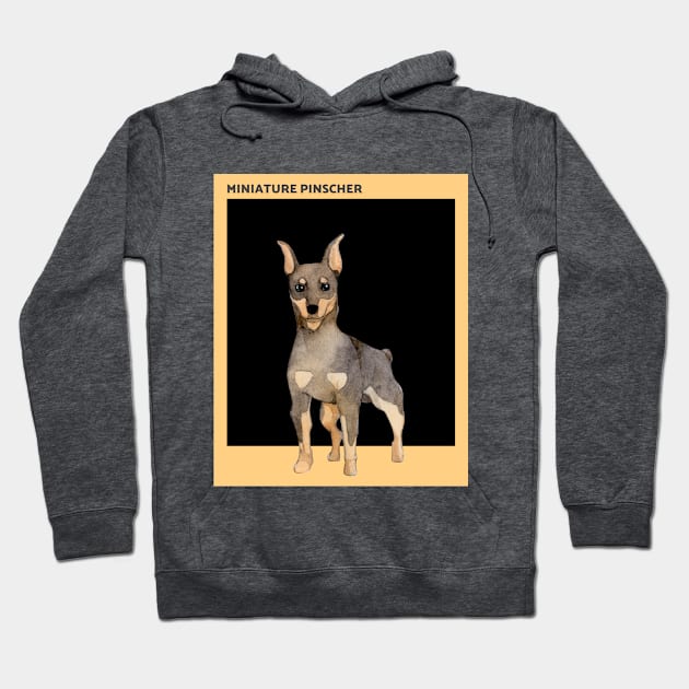 The Miniature Pinscher Dog Breed Artwork Hoodie by New East 